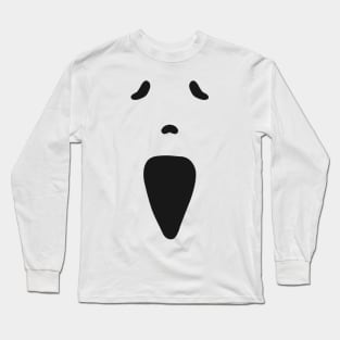 Scary Screaming Ghost Face Mask Halloween Design Long Sleeve T-Shirt